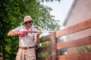 Fence power washing